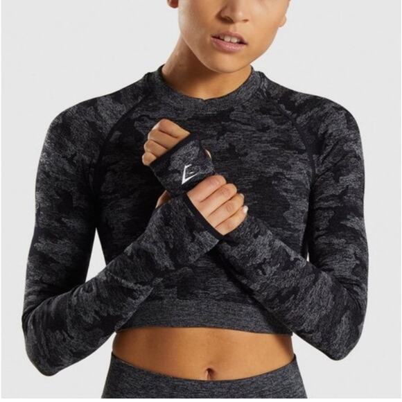 Gymshark Tops - Gymshark Camouflage Seamless Crop Top Size M